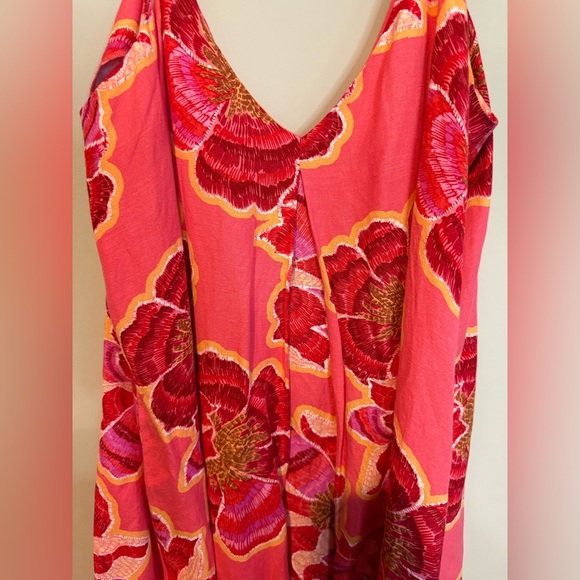 LOFT Textured Floral Linen Blend Strappy Maxi Dress - Picture 6 of 11